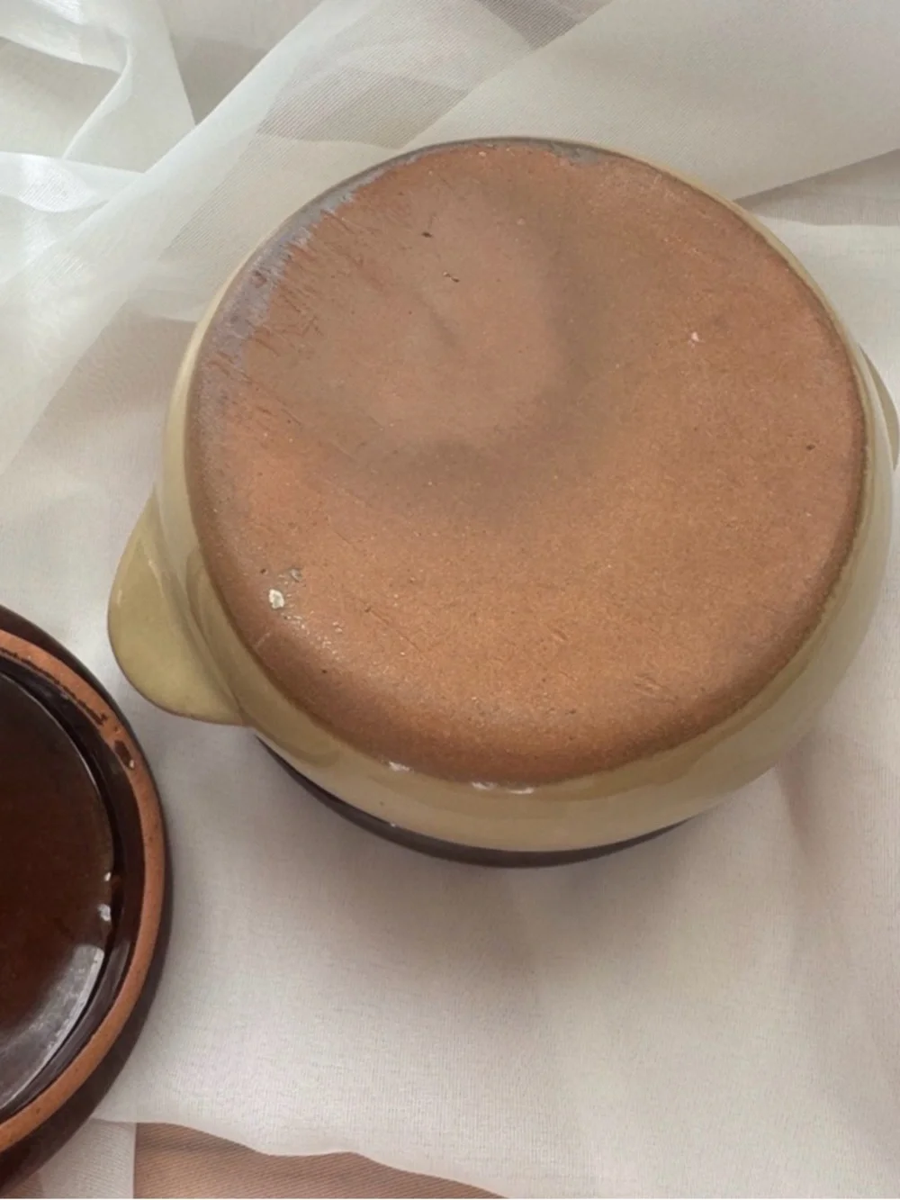 Brown and Tan Ceramic Lidded Casseroles (Set of 2)